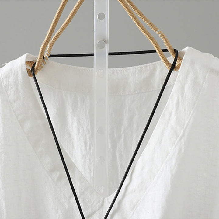 Chaleco vintage de verano con cuello en V y estampado de Buddha Stones para mujer - image 17