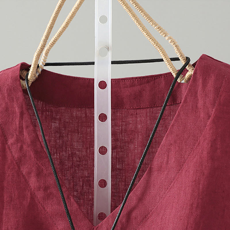 Chaleco vintage de verano con cuello en V y estampado de Buddha Stones para mujer - image 5