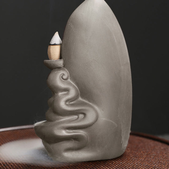 Quemador de incienso de fuente de humo de reflujo curativo de loto de Buda Avalokitesvara tibetano de Buddha Stones de Buda - image 21