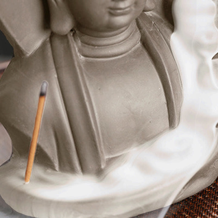 Quemador de incienso de fuente de humo de reflujo curativo de loto de Buda Avalokitesvara tibetano de Buddha Stones de Buda - image 20