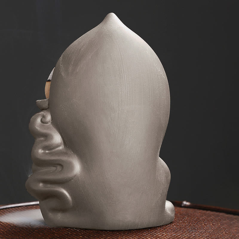 Quemador de incienso de fuente de humo de reflujo curativo de loto de Buda Avalokitesvara tibetano de Buddha Stones de Buda - image 17