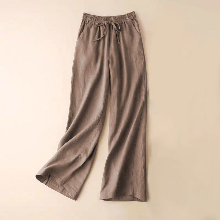 Pantalones casuales de cintura alta con cordones y pernera ancha con bolsillos de Buddha Stones - Broncearse - US12, UK/AU16, EU44 (3XL) - image 28