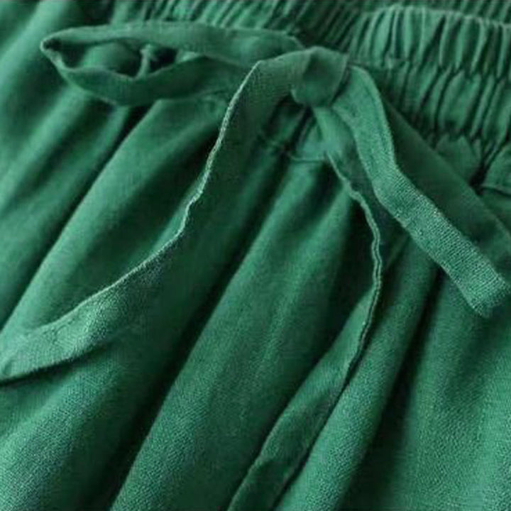 Pantalones casuales de cintura alta con cordones y pernera ancha con bolsillos de Buddha Stones - image 13