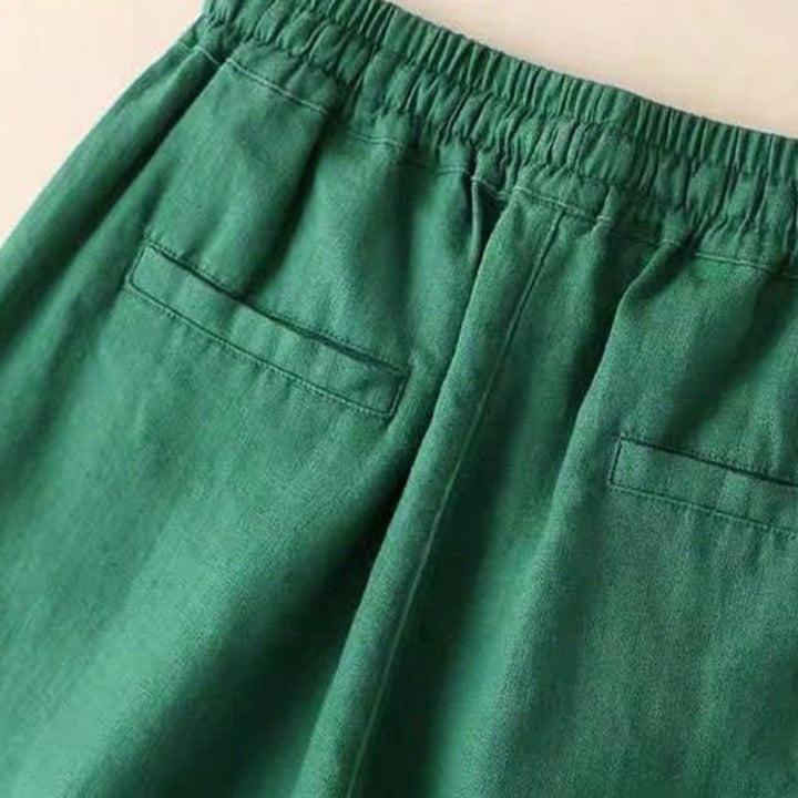 Pantalones casuales de cintura alta con cordones y pernera ancha con bolsillos de Buddha Stones - image 15