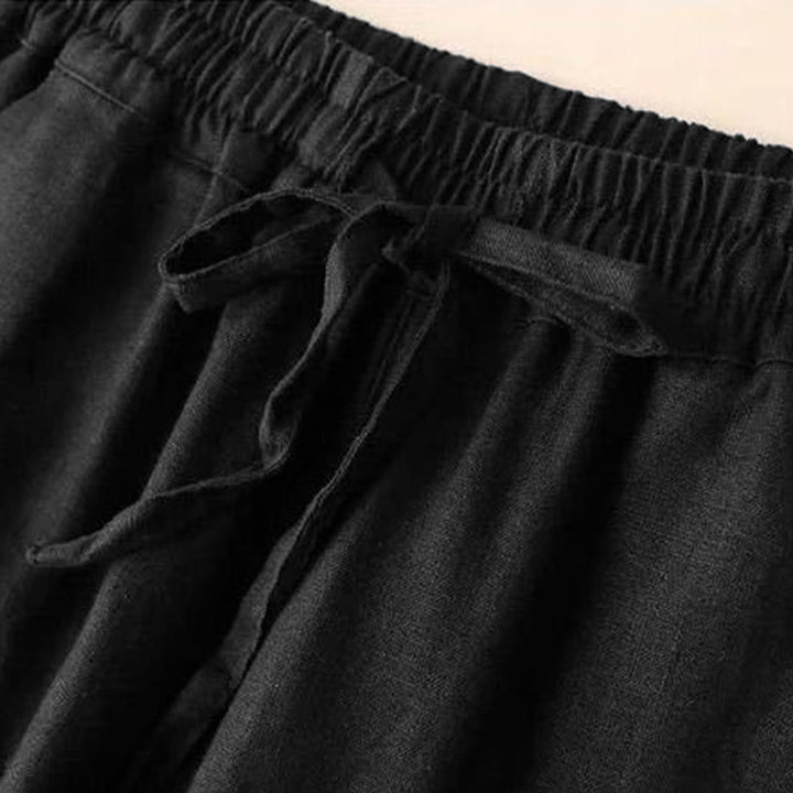 Pantalones casuales de cintura alta con cordones y pernera ancha con bolsillos de Buddha Stones - image 20
