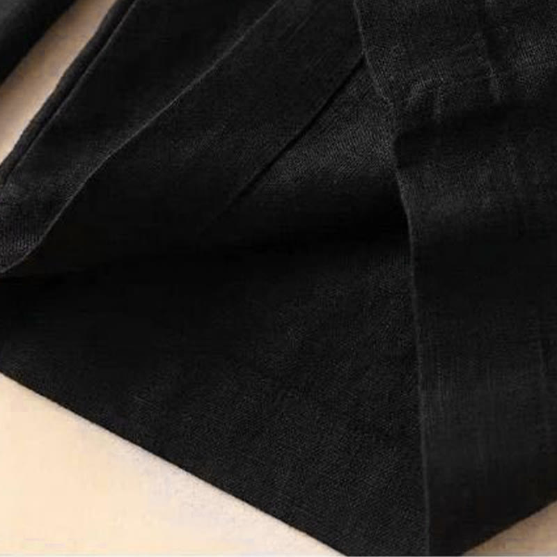Pantalones casuales de cintura alta con cordones y pernera ancha con bolsillos de Buddha Stones - image 19
