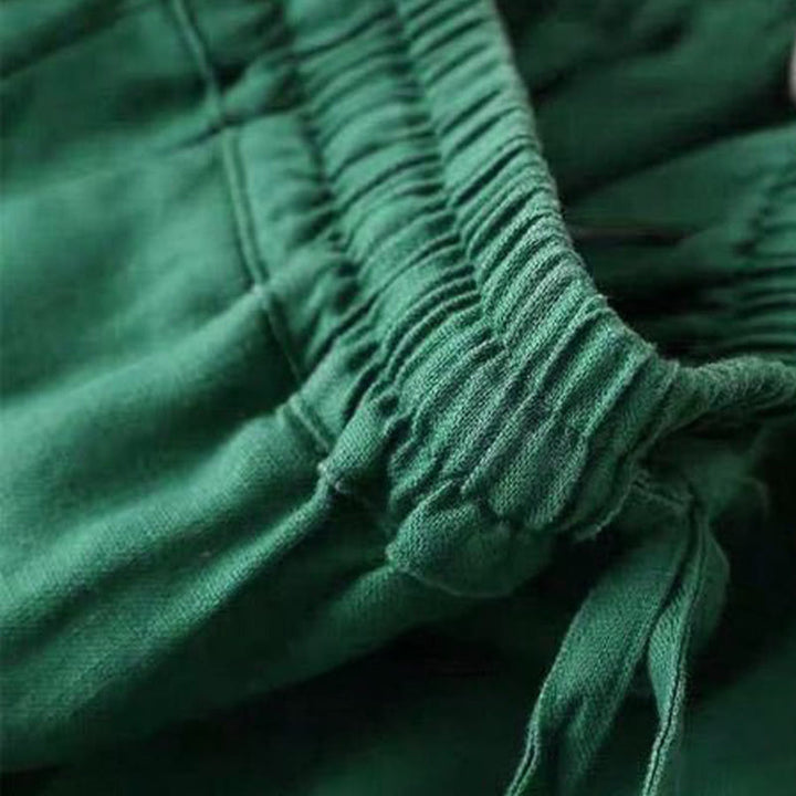 Pantalones casuales de cintura alta con cordones y pernera ancha con bolsillos de Buddha Stones - image 11