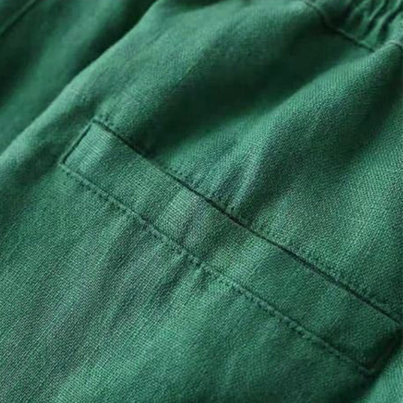Pantalones casuales de cintura alta con cordones y pernera ancha con bolsillos de Buddha Stones - image 16