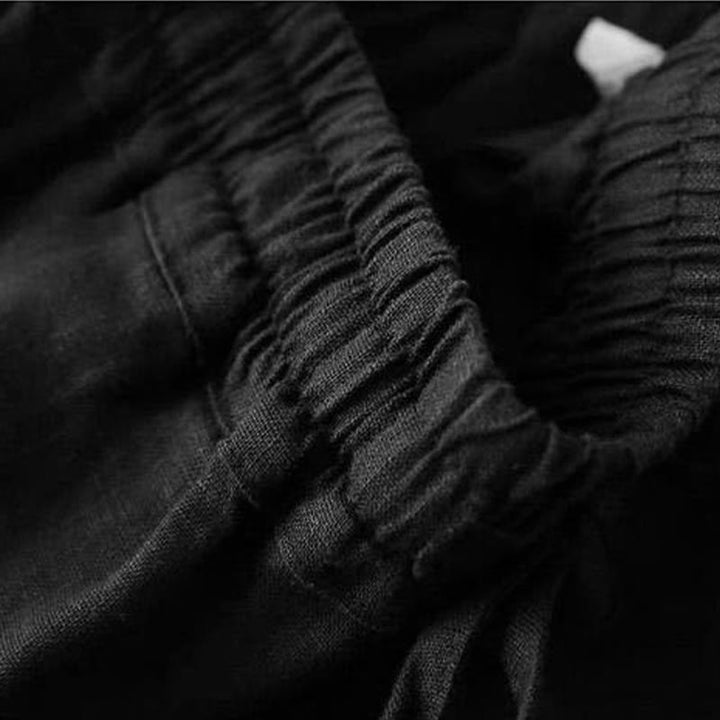 Pantalones casuales de cintura alta con cordones y pernera ancha con bolsillos de Buddha Stones - image 18