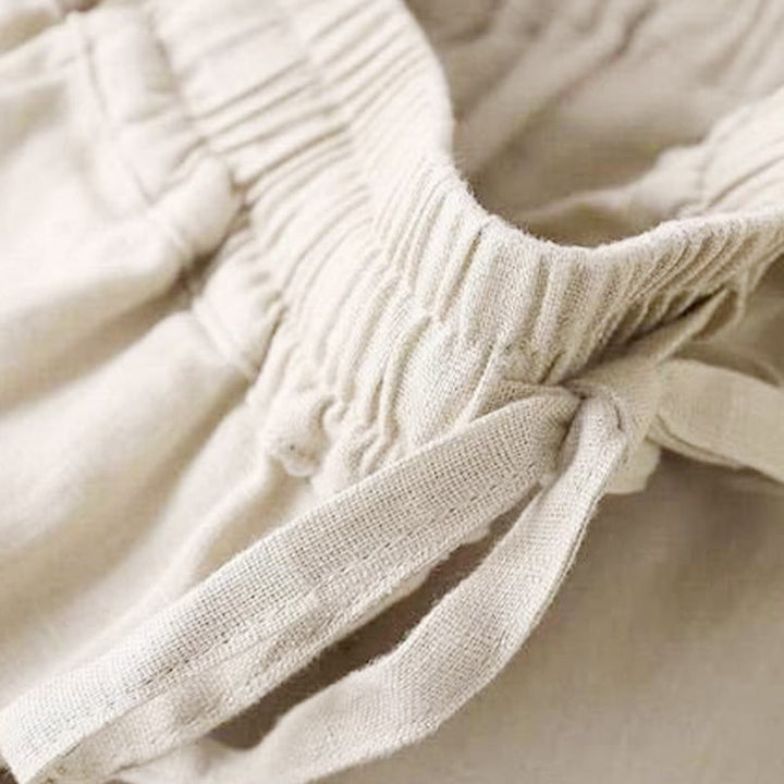 Pantalones casuales de cintura alta con cordones y pernera ancha con bolsillos de Buddha Stones - image 25