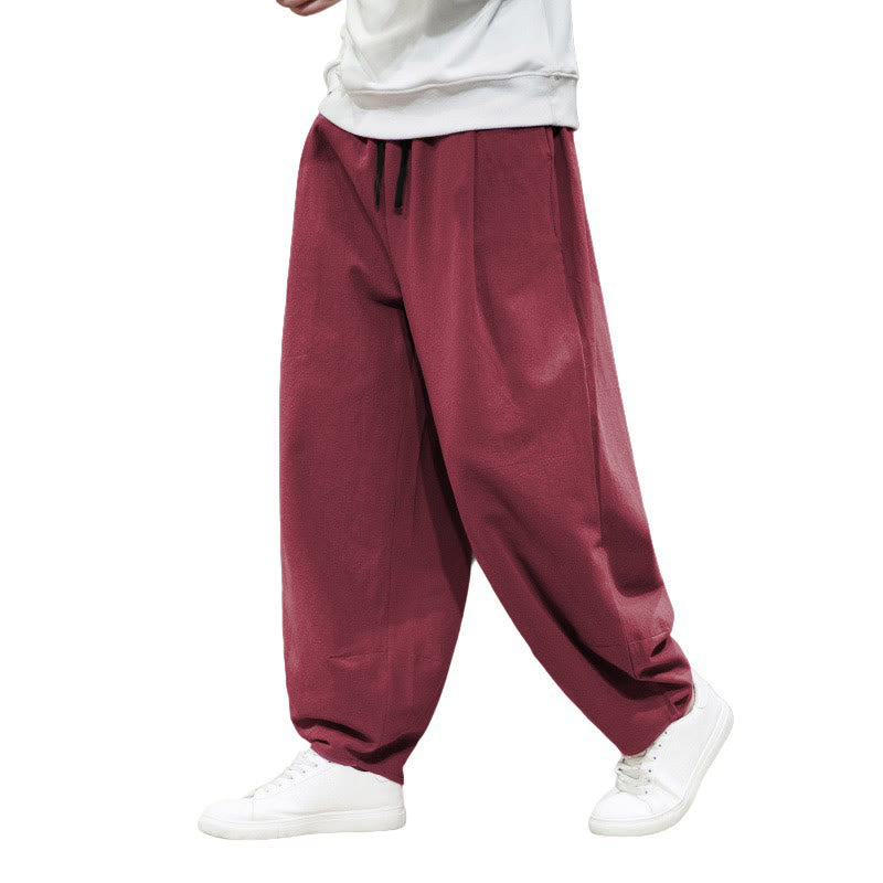 Pantalones bombachos casuales de lino con bolsillos para hombre de Buddha Stones - image 10