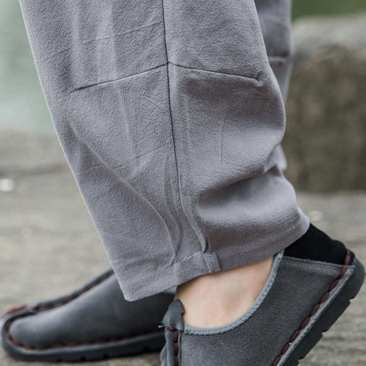 Pantalones bombachos casuales de lino con bolsillos para hombre de Buddha Stones - image 19