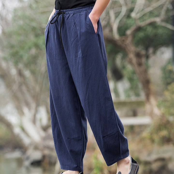 Pantalones bombachos casuales lisos con bolsillos para hombre Buddha Stones - image 6