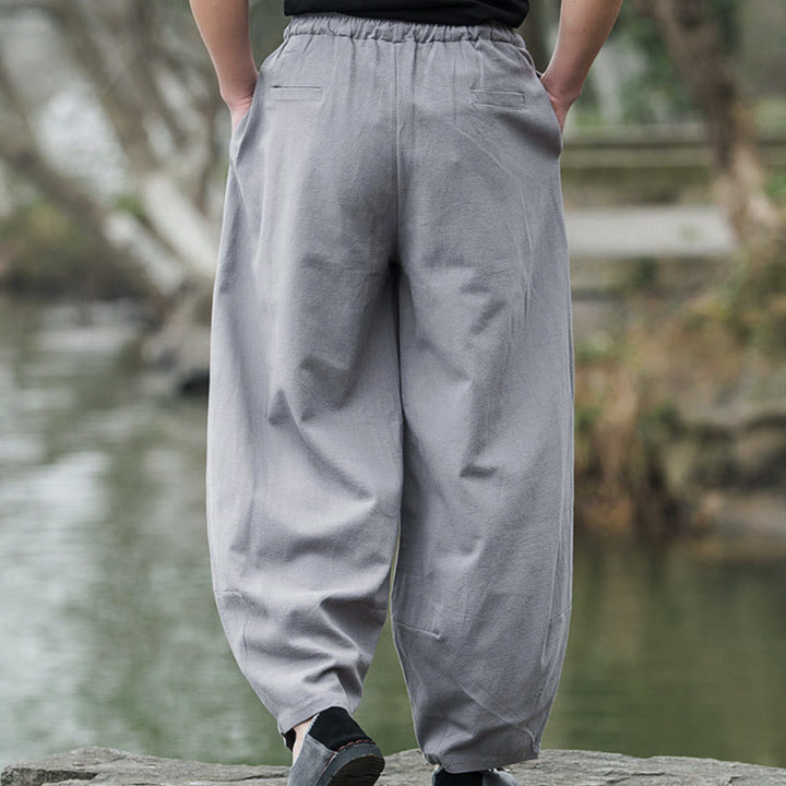 Pantalones bombachos casuales lisos con bolsillos para hombre Buddha Stones - image 13