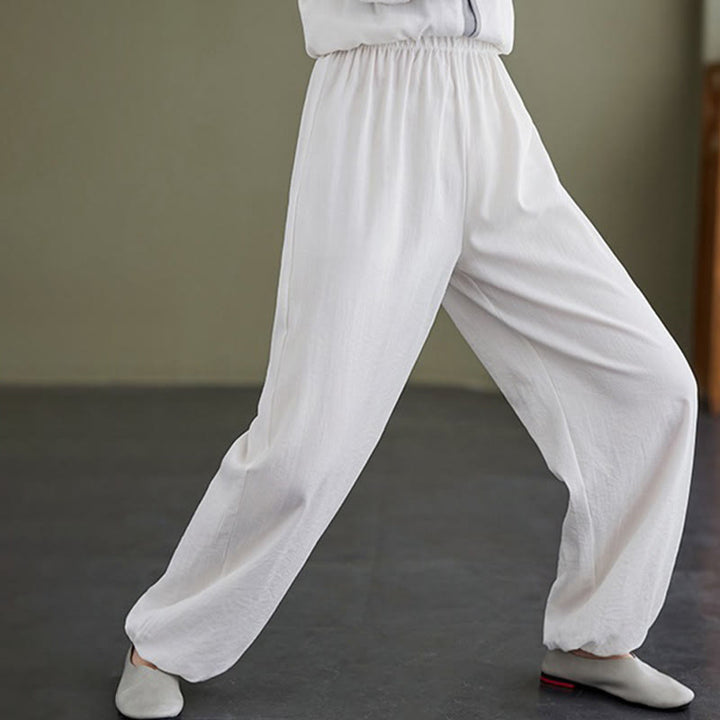 Conjunto de 2 piezas de camisa y pantalones de tai chi de algodón con Buddha Stones para mujer, ropa de meditación zen - image 13