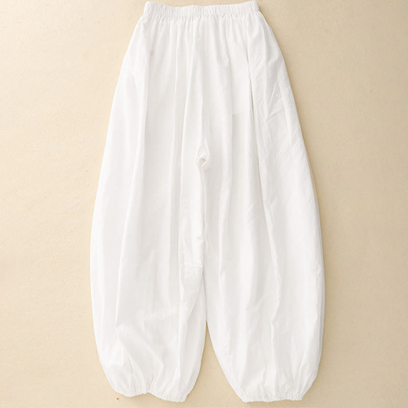 Pantalones harén de algodón para mujer, con diseño sencillo e informal, con bolsillos y estampado de Buddha Stones - image 6