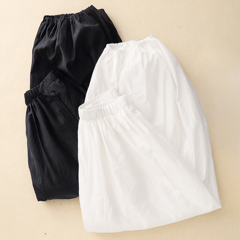 Pantalones harén de algodón para mujer, con diseño sencillo e informal, con bolsillos y estampado de Buddha Stones - image 12