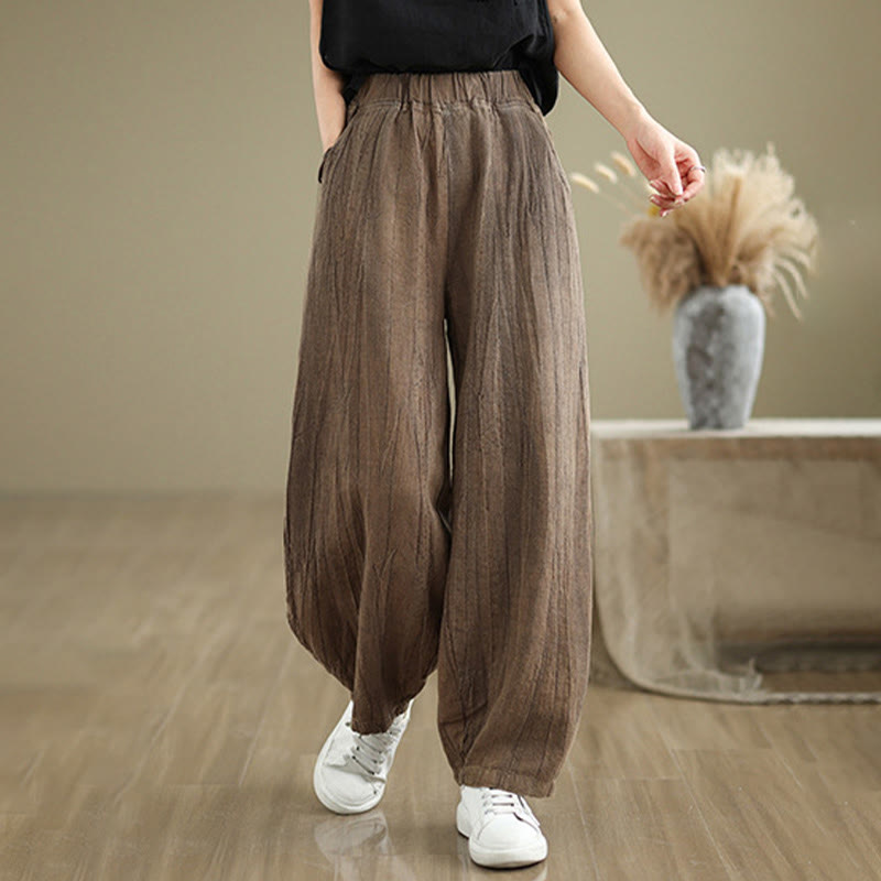Pantalones harén de lino y algodón para mujer, informales, con bolsillos, de Buddha Stones - image 11