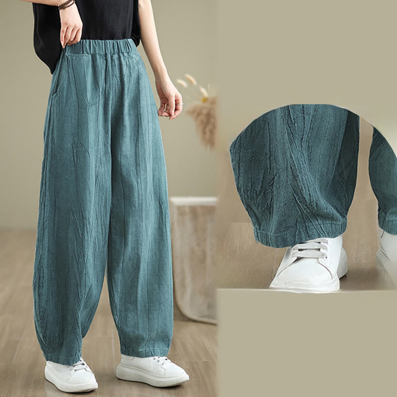 Pantalones harén de lino y algodón para mujer, informales, con bolsillos, de Buddha Stones - image 18