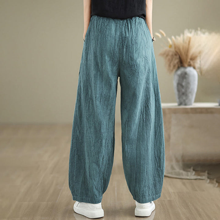 Pantalones harén de lino y algodón para mujer, informales, con bolsillos, de Buddha Stones - image 16