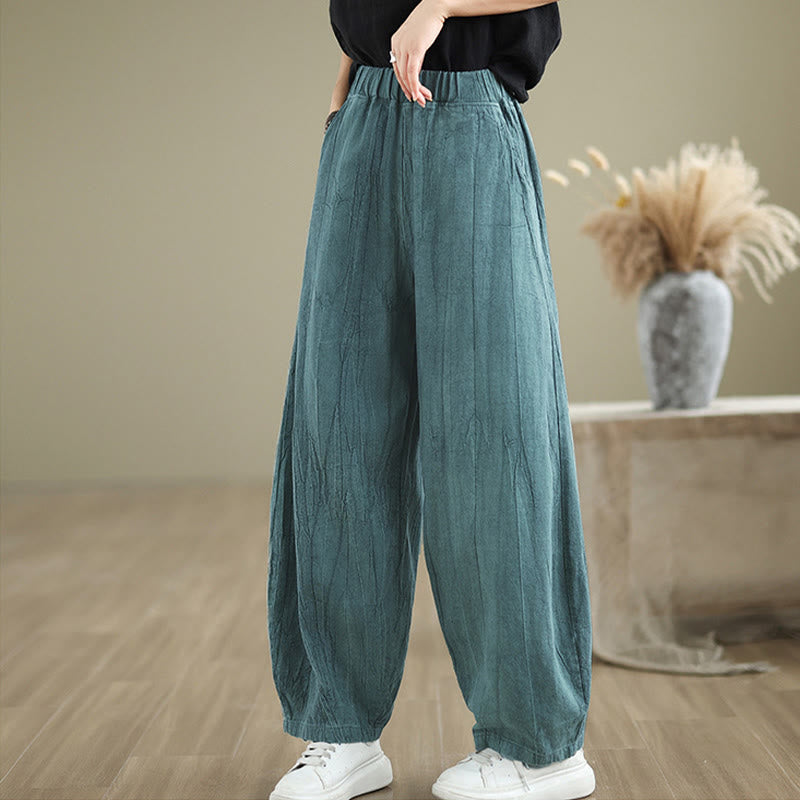 Pantalones harem casuales lisos para mujer con Buddha Stones y bolsillos. - image 14