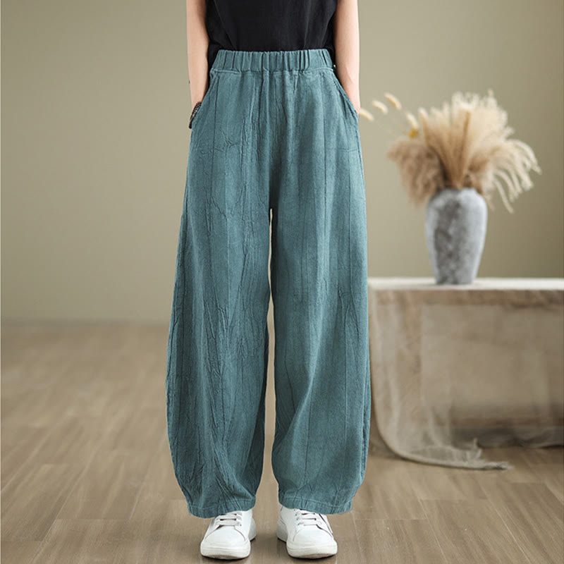 Pantalones harén de lino y algodón para mujer, informales, con bolsillos, de Buddha Stones - image 18