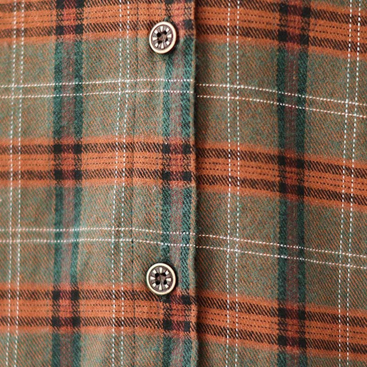 Camisa de algodón para mujer con estampado a cuadros y Buddha Stones - image 15