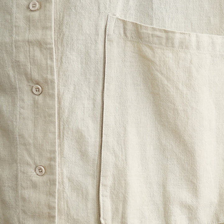 Chaqueta de lino y algodón de manga larga para mujer con diseño liso de Buddha Stones y bolsillos - image 9