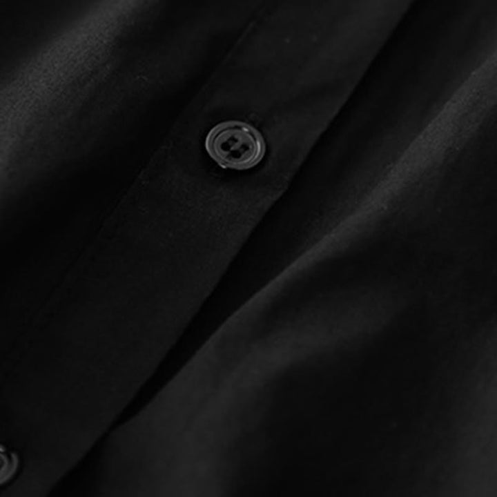 Chaqueta de pana de algodón con cuello alto y diseño liso de Buddha Stones para mujer - image 7