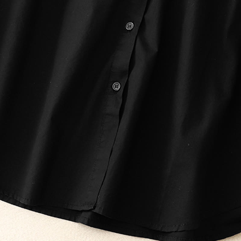 Chaqueta de pana de algodón con cuello alto y diseño liso de Buddha Stones para mujer - image 10