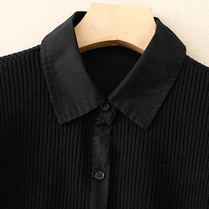 Chaqueta de pana de algodón con cuello alto y diseño liso de Buddha Stones para mujer - image 8