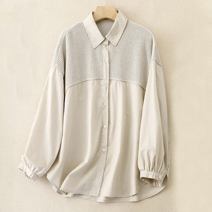 Chaqueta de pana de algodón con cuello alto y diseño liso de Buddha Stones para mujer - Beige - US14，UK/AU18，EU46 (2XL) - image 11