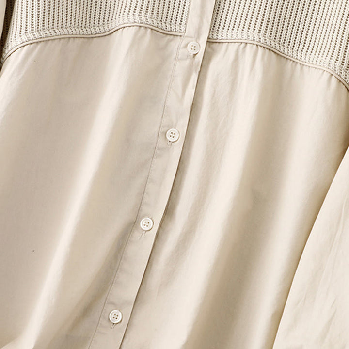 Chaqueta de pana de algodón con cuello alto y diseño liso de Buddha Stones para mujer - image 15