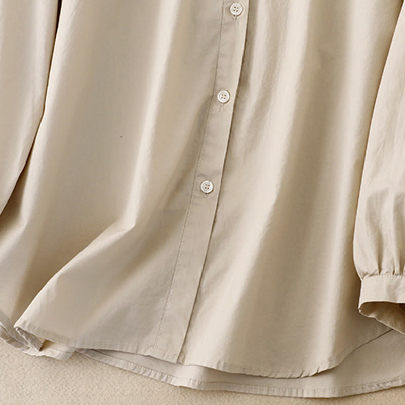 Chaqueta de pana de algodón con cuello alto y diseño liso de Buddha Stones para mujer - image 18