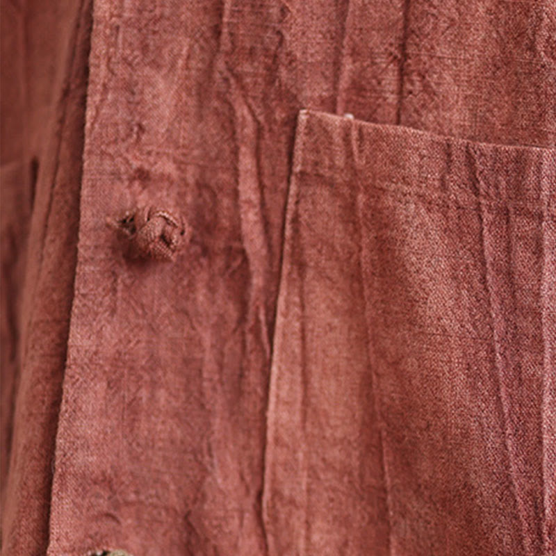 Chaqueta de lino y algodón de manga larga para mujer con bolsillos y Buddha Stones - image 14