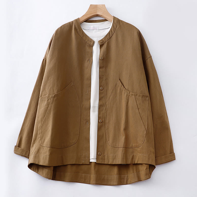 Chaqueta de algodón de manga larga para mujer con bolsillos y estampado de Buddha Stones - Vara de oro oscura - US14，UK/AU18，EU46 (2XL) - image 1