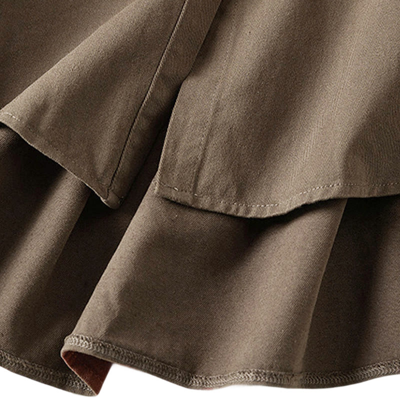 Chaqueta de lino y algodón de manga larga para mujer con solapa y bolsillos, diseño irregular de Buddha Stones Fall - image 17