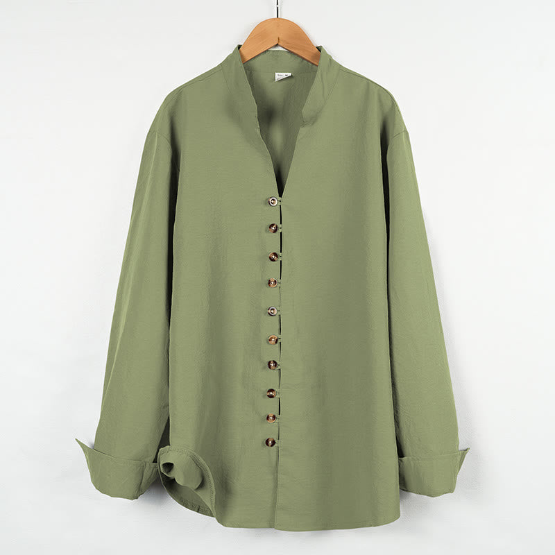 Camisa de manga larga para hombre con botones de color liso y Buddha Stones - Verde mar oscuro - US/UK/AU46, UE56 (3XL) - image 19