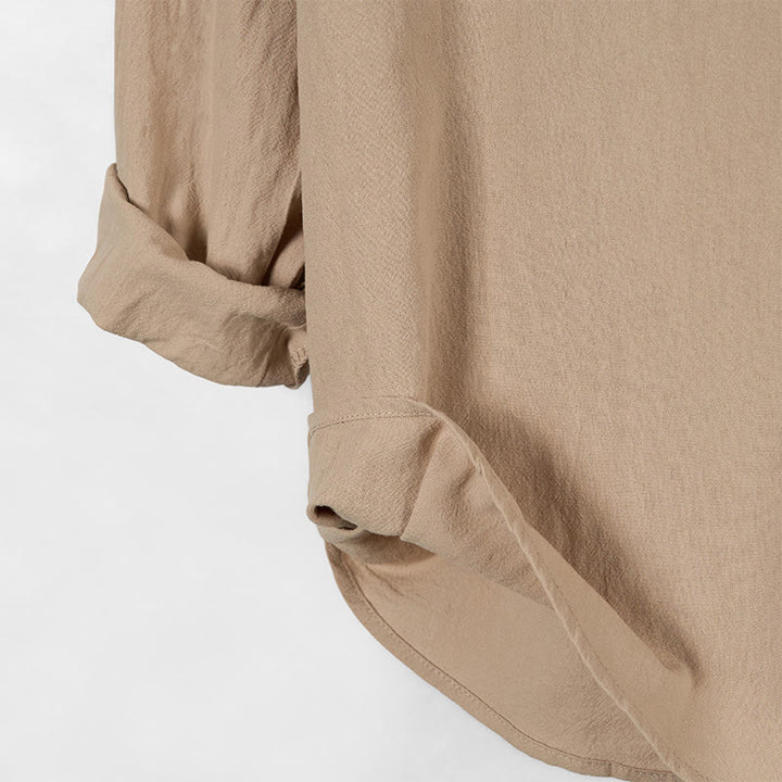 Camisa de algodón de manga larga con capucha y botones para hombre, color liso, con Buddha Stones, para otoño - image 15