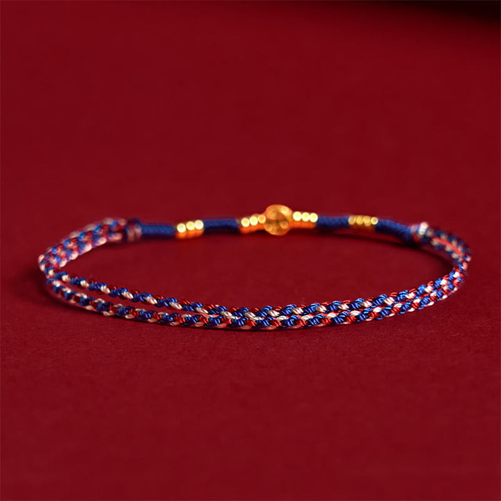 Pulsera de la suerte hecha a mano con monedas de cobre y hilo rojo trenzado con Buddha Stones - image 10