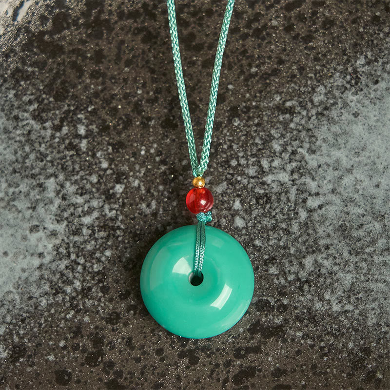 Collar con colgante de cuerda de equilibrio con hebilla de paz turquesa y Buddha Stones - image 5
