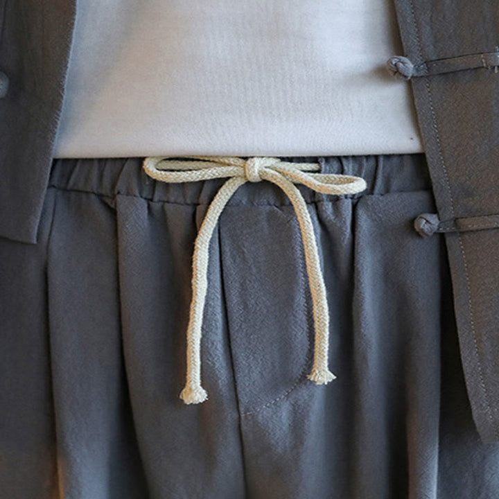 Conjunto de 2 Buddha Stones de traje zen Tang para hombre, camisa de manga larga con botones de rana y pantalones con bolsillos - image 13