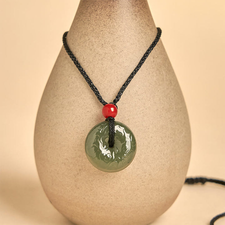 Collar de jade cian con nubes auspiciosas y hebilla de paz de Buddha Stones , colgante de la suerte - image 10