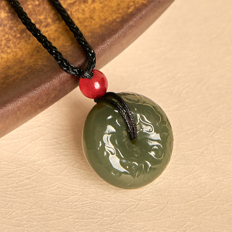 Collar de jade cian con nubes auspiciosas y hebilla de paz de Buddha Stones , colgante de la suerte - image 2