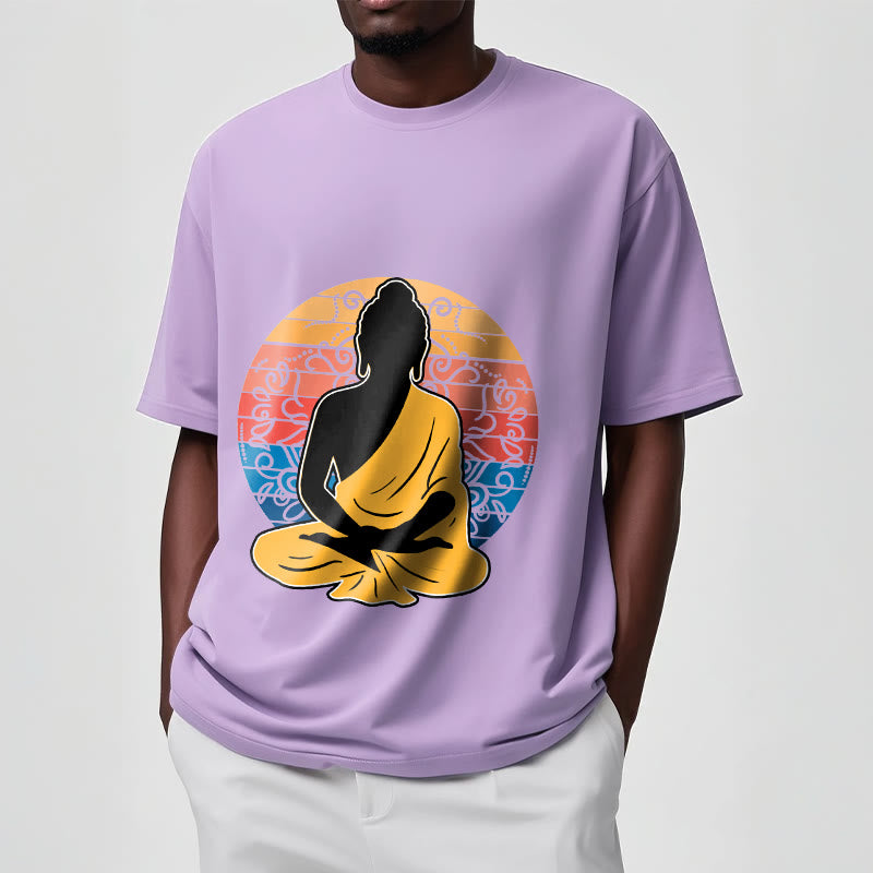 Camiseta de algodón con estampado de Buda meditando, informal y colorida, con Buddha Stones de Buda - image 18