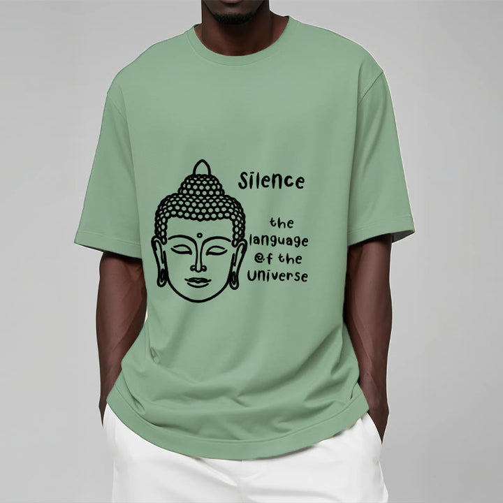 Camiseta de algodón con estampado de cabeza de Buda meditando y Buddha Stones de Buda - image 16