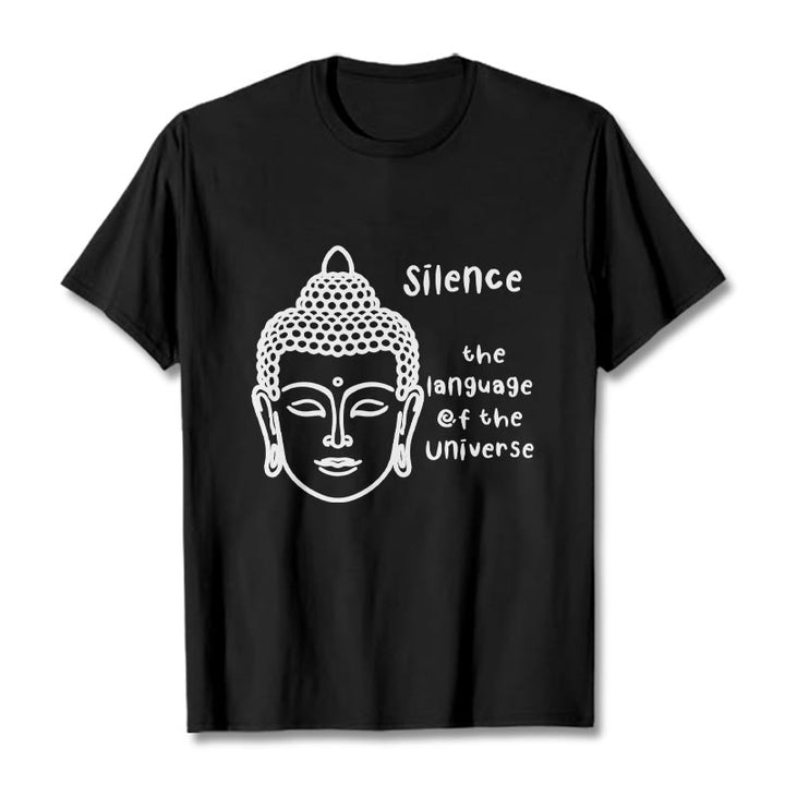 Camiseta de algodón con estampado de cabeza de Buda meditando y Buddha Stones de Buda - Negro - 2XL - image 1