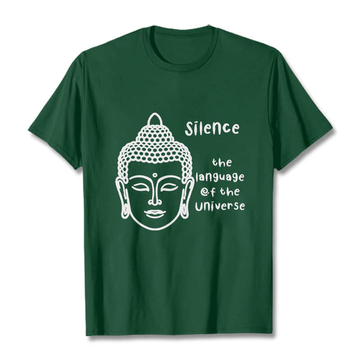 Camiseta de algodón con estampado de cabeza de Buda meditando y Buddha Stones de Buda - Verde bosque - 2XL - image 11