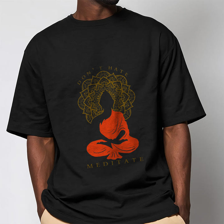 Camiseta de algodón con estampado de mandala de Buda meditativo y Buddha Stones de Buda - image 2