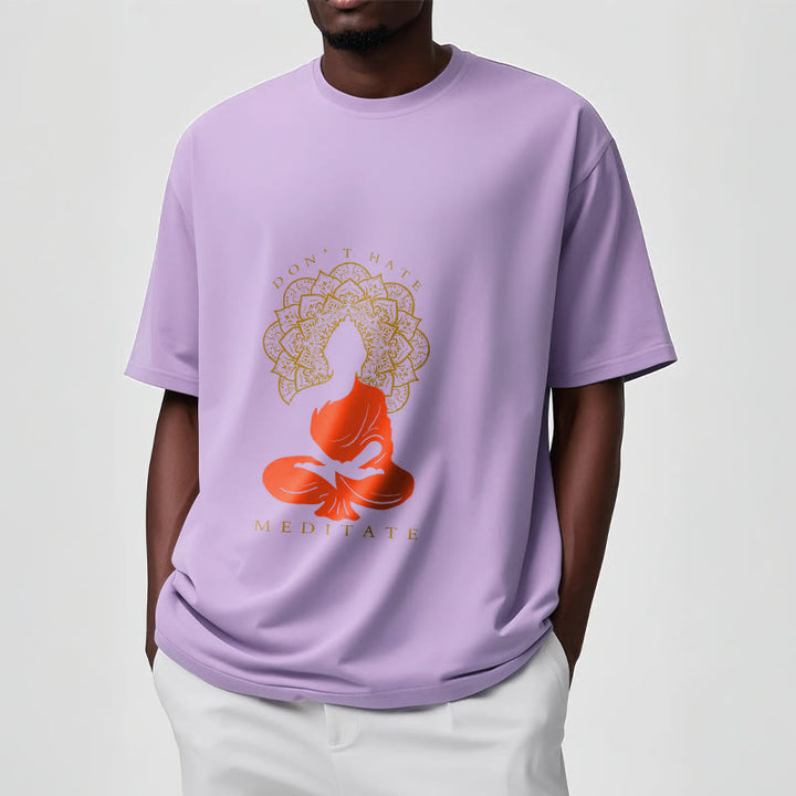 Camiseta de algodón con estampado de mandala de Buda meditativo y Buddha Stones de Buda - image 18